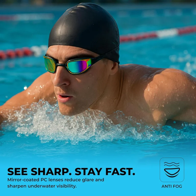 نيفيا NIVIA Viper 2.0 Swimming Goggles for Adults - Anti Fog, UV Protection, Comfortable Fit