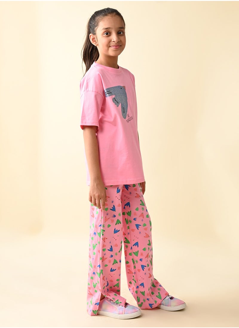 LILPICKS Sparrow Printed T-shirt with Ankle Cut Palazzo Set  - Image 4
