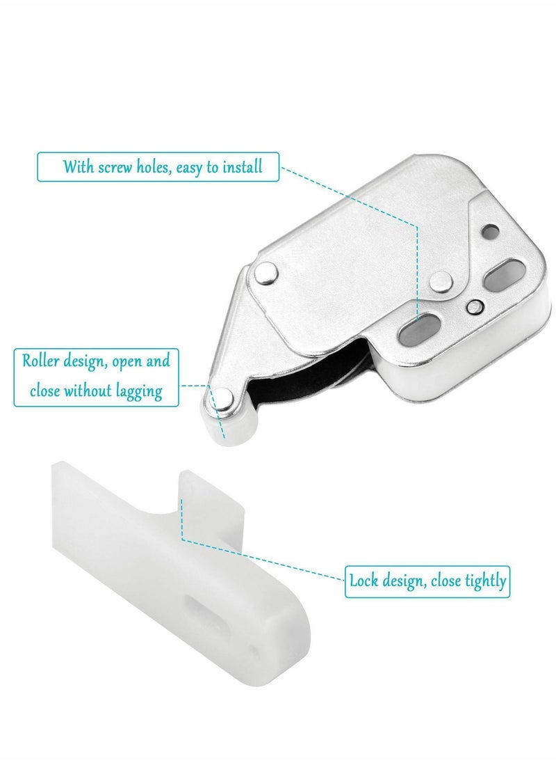 Y&D - 12 Pieces Touch Catch Latch, Cupboard Spring Catches Push Latch Cold Rolled Steel Release Press Open with Screws for Drawer Cabinet Door - Image 1