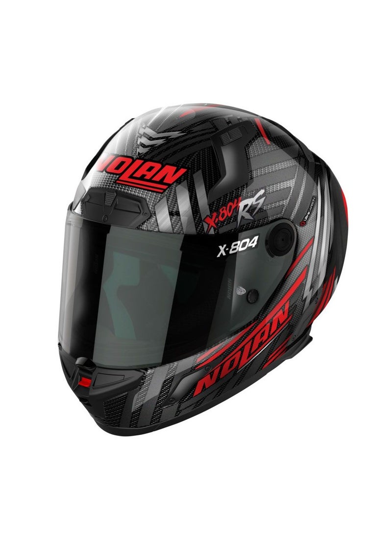 Nolan Full-Face Helmet Nolan X-804 RS U.C. SPECTRE CARBON (RED - CHROME SILVER)