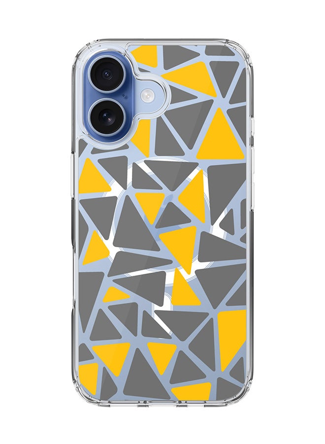 Stylizedd Classic Clear MagSafe Case for iPhone 17 , Hybrid Soft Case Flexible Edges Anti Drop TPU PC Gel Thin Transparent Cover [ Designed for iPhone 17 ] - Triabstract