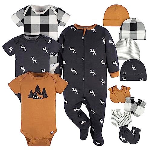 Gerber Baby Boys 12 Piece Layette Gift Set, Brown Deer, 0-3 Months - Image 1