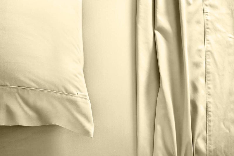 BALAJI EXPORT Luxurious Soft Hotel Bedding 3 PC Set 1 Flat Bedsheets 2 Pillow Covers 1000 Thread Count Cooling Bedsheets 100 CottonIvory Solid Queen Size - Image 2