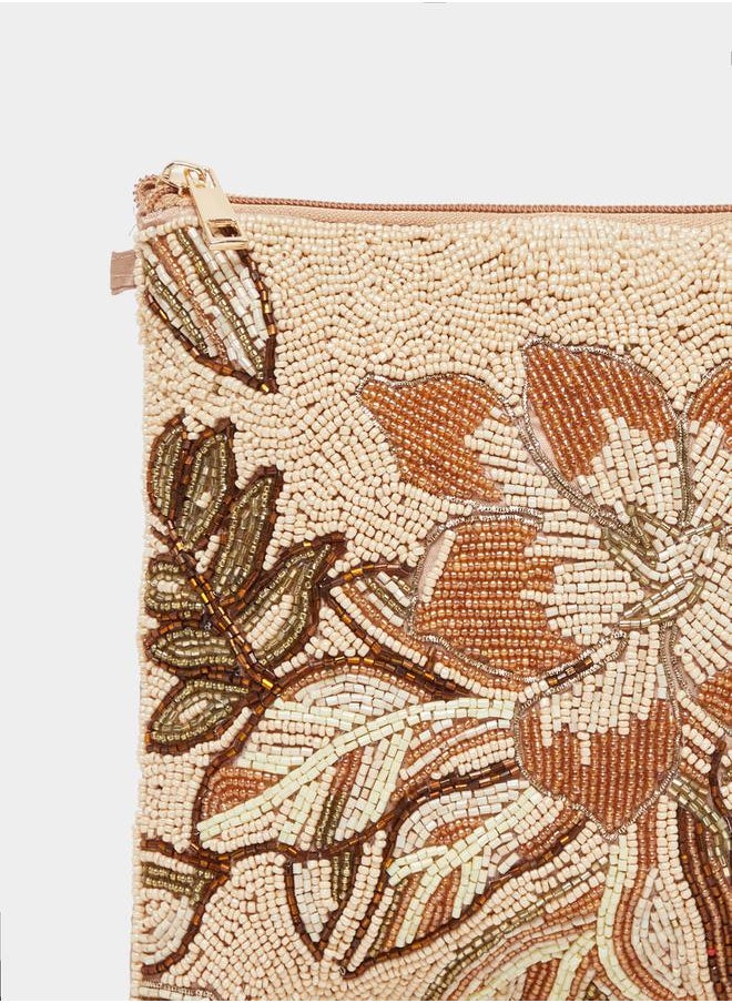 Styli Floral Embellished Clutch with Detachable Chain Strap  - Image 5