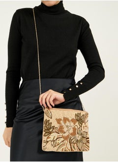 Styli Floral Embellished Clutch with Detachable Chain Strap  - Image 3