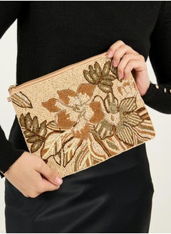 Styli Floral Embellished Clutch with Detachable Chain Strap  - Image 2