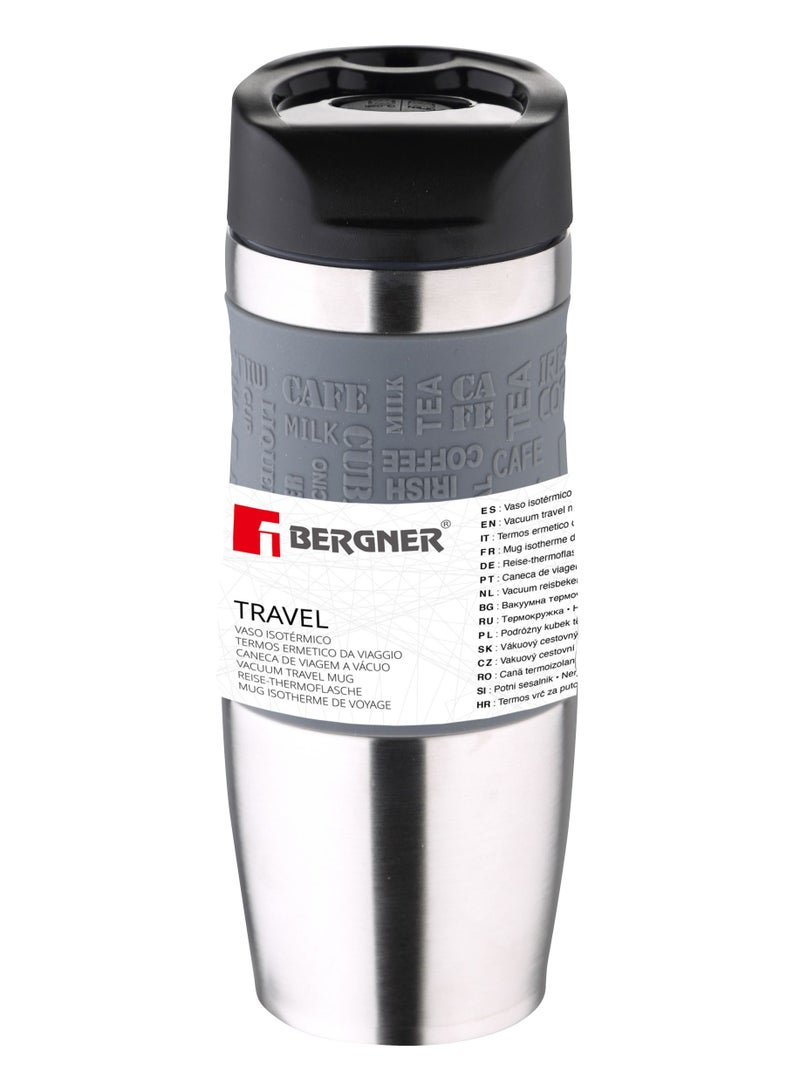 BERGNER ترافل مج مفرغ من الستانلس ستيل سعة 375 مل لون رمادي - Image 2