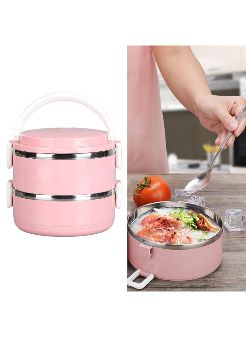 ZWERLIN ZWERLIN Thermal Insulated Food Box Tight Silicone Sealing Comfortable Stackable Thermal Lunchbox 304 Stainless Steel for OfficeDouble Layer 304 Thick Section  - Image 3