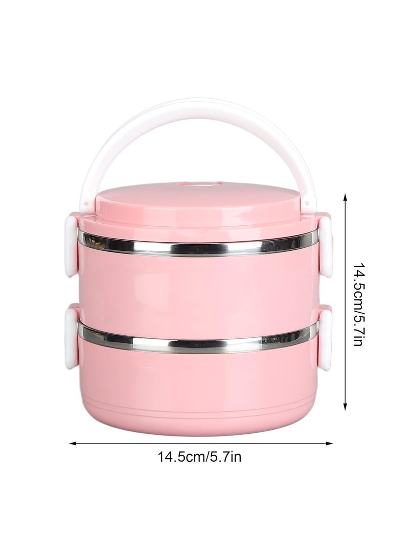 ZWERLIN ZWERLIN Thermal Insulated Food Box Tight Silicone Sealing Comfortable Stackable Thermal Lunchbox 304 Stainless Steel for OfficeDouble Layer 304 Thick Section  - Image 4