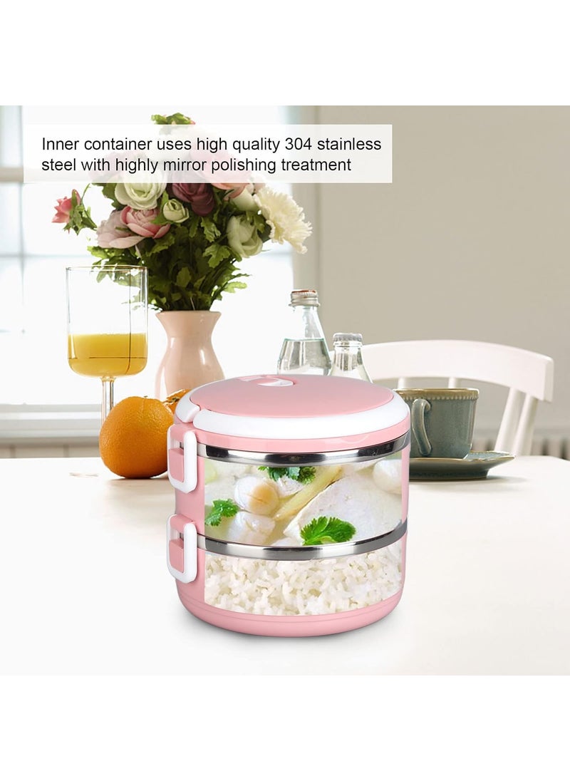 ZWERLIN ZWERLIN Thermal Insulated Food Box Tight Silicone Sealing Comfortable Stackable Thermal Lunchbox 304 Stainless Steel for OfficeDouble Layer 304 Thick Section  - Image 5