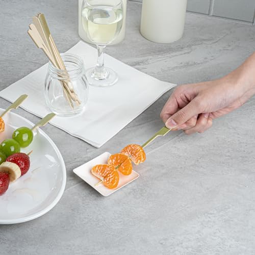 Restaurantware 6 Inch Paddle Bamboo Skewers 1000 Sturdy Disposable Bamboo Food Picks - Sturdy Paddle Head Bamboo Appetizer Picks Sustainable For Serving Appetizers and Cocktail Garnishes - Image 5