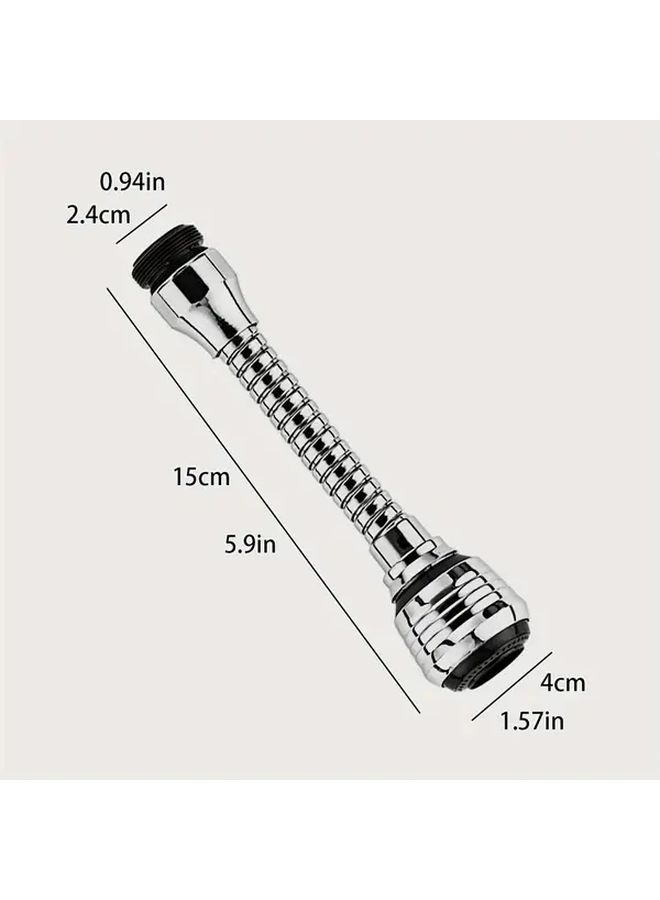 Silvery Kitchen Faucet Sprayer Anti Splash Rotating Basin Ergonomic Handle Easy Vegetable Cleaning - Image 4