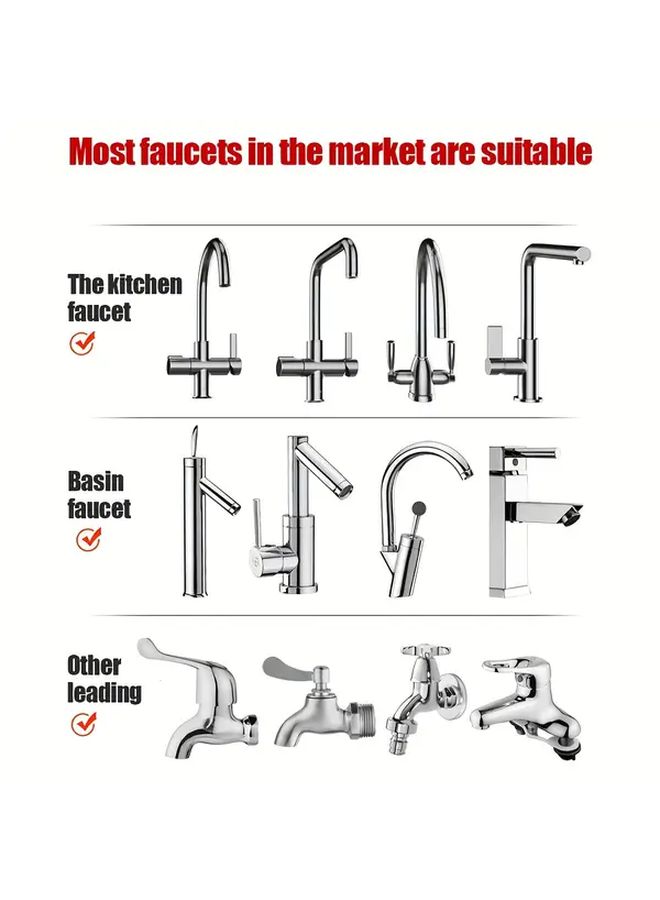Silvery Kitchen Faucet Sprayer Anti Splash Rotating Basin Ergonomic Handle Easy Vegetable Cleaning - Image 3