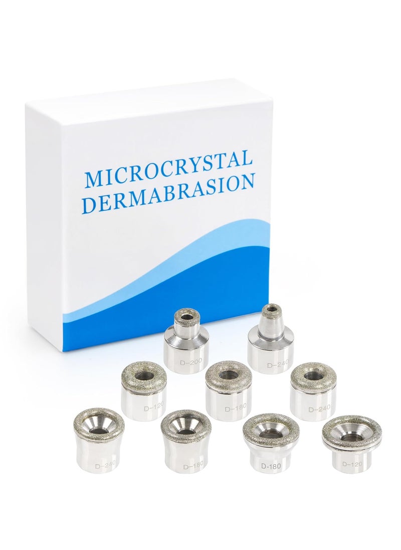 UNOISETION Diamond Microdermabrasion Tips Replacement for Diamond Tip Microdermabrasion Machine 9PCs Facial Peel Diamond Microderm Tips for Microdermabrasion Device 