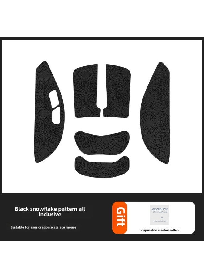 For ASUS ROG Mouse Sticker Player Country Dragon Scale ACE Sticker X AimLab Anti-slip Sticker Anti-sweat Sticker-Color: Black Snow Pattern 1  - Image 1