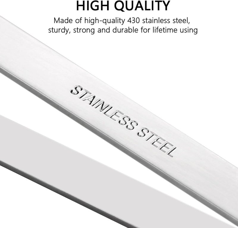 iziusy 2 Pieces Fish Bone Tweezers, Stainless Steel Flat and Slant Tweezers Pliers Remover Tool (4.6") - Image 3