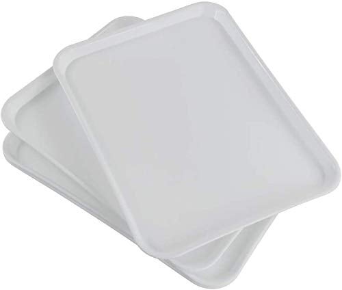 In-House Inhouse White Plastic Serving TrayRectangular 172X135X09 4 Packs