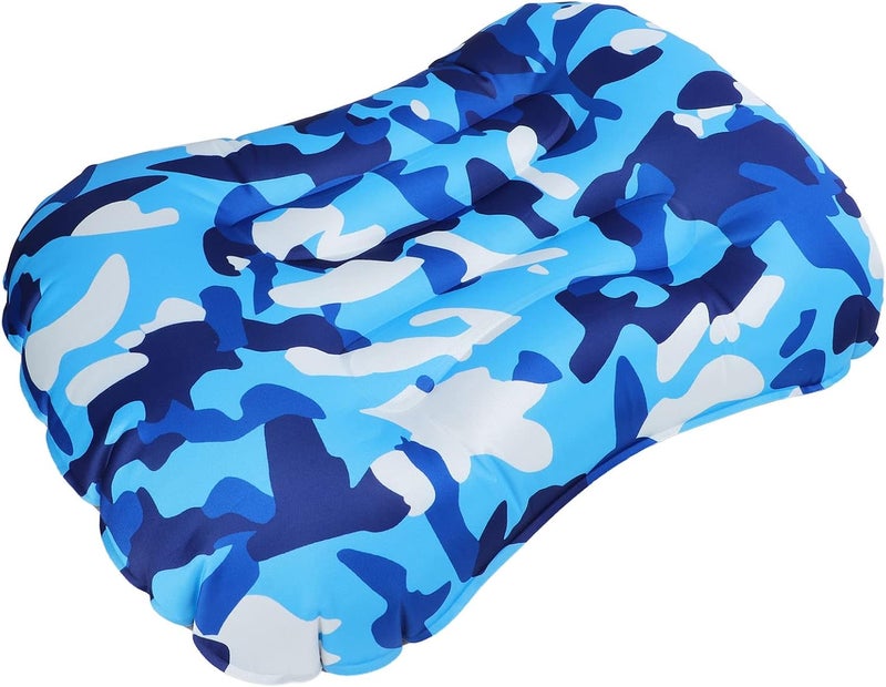 Inflatable Pillow Waist Back Cushion, Air Pillow for Travel Sleeping, Auto Inflation Ergonomic Support with TPU Valve, Foldable Neck and Lumbar Pillow for Car Office (Blue Camouflage) - Image 3