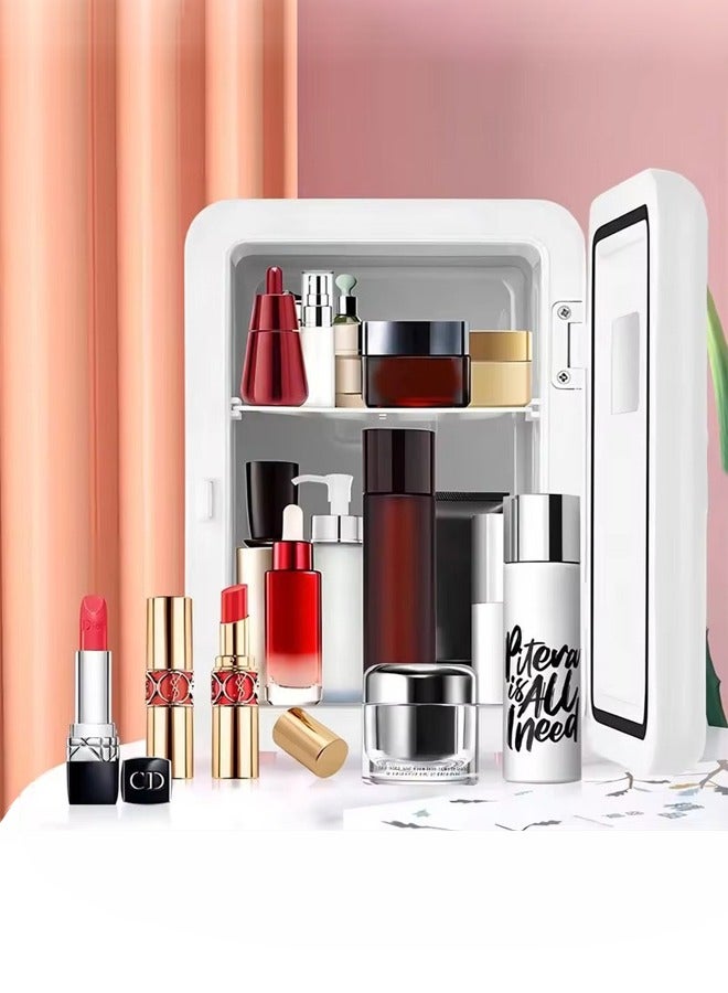 6L Icebox Makeup Refrigerator Mini Mirrored Led light Makeup and Food Fridge  Car Icebox - Image 3