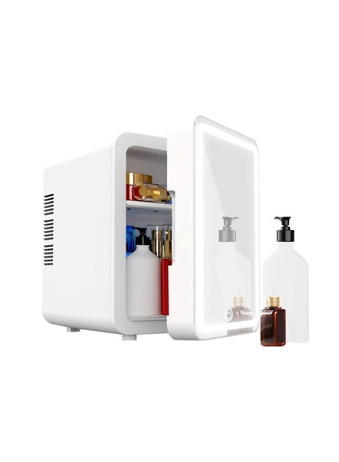 6L Icebox Makeup Refrigerator Mini Mirrored Led light Makeup and Food Fridge  Car Icebox - Image 1