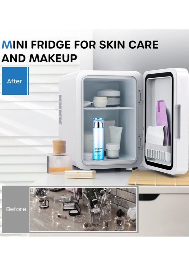 6L Icebox Makeup Refrigerator Mini Mirrored Led light Makeup and Food Fridge  Car Icebox - Image 4