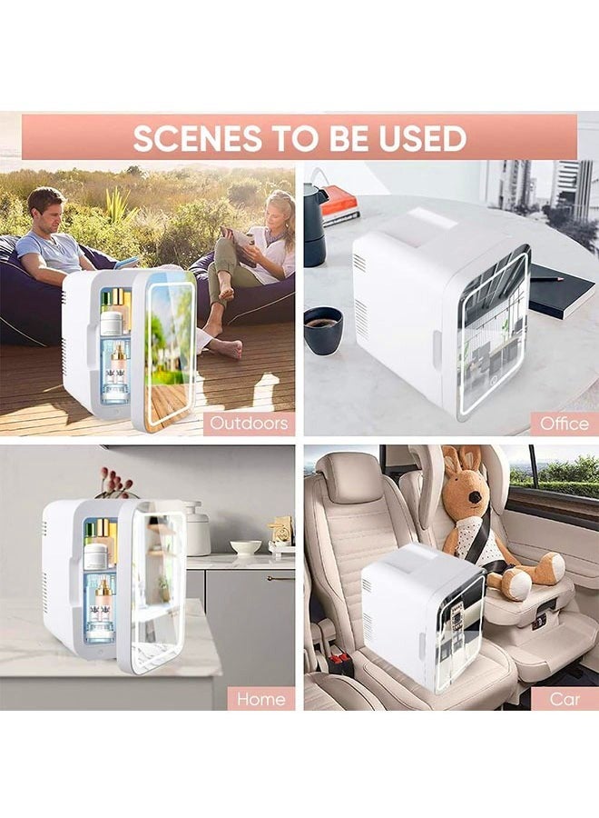 6L Icebox Makeup Refrigerator Mini Mirrored Led light Makeup and Food Fridge  Car Icebox - Image 5