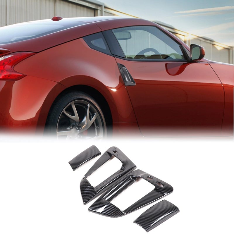 Bekantogy Exterior Door Handle Cover Trim Compatible with Nissan 370Z Z34 20092020 ABS Door Handle Panel Protector Covers Trim Kit AntiScratch Decorative Sticker Exterior Accessories Carbon Look - Image 3