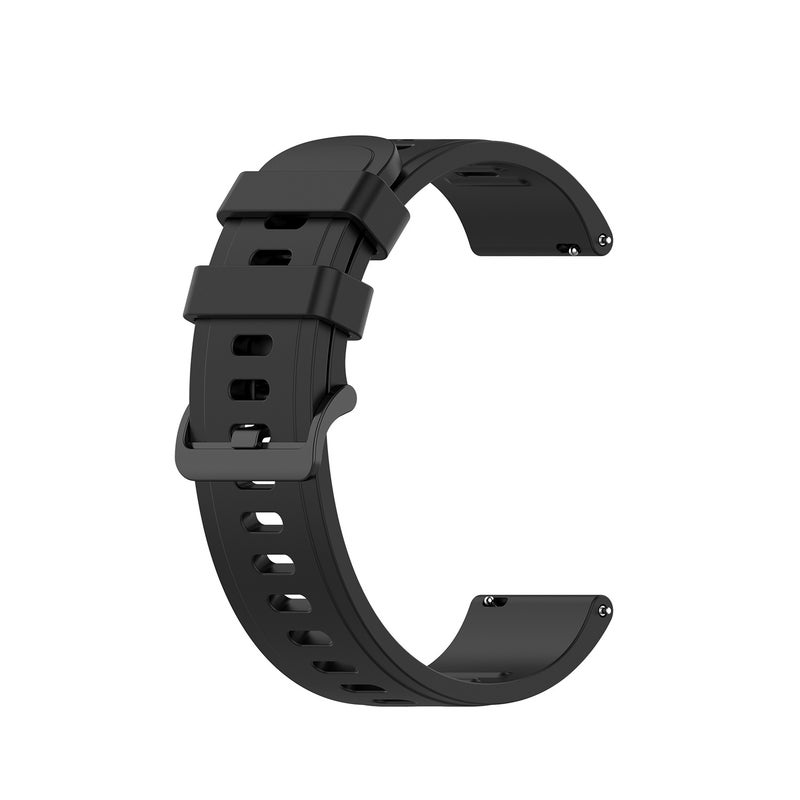 erorex For Samsung Galaxy Watch Active 2 44Mm 20Mm Solid Color Soft Silicone Watch Band(Black) - Image 2