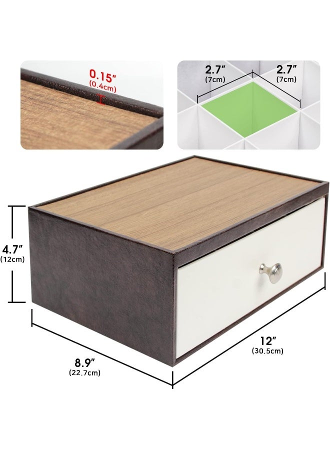 J JACKCUBE DESIGN JackCubeDesign Tea Bag Organizer for Countertop with Drawer Tea Storage Organizer with 12 CompartmentsBrownWhite  MK353A - Image 4