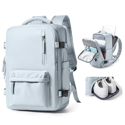 VGCUB Large Travel Backpack Bag for Women Men,Carry on Backpack,17 Inch Laptop Business Work Waterproof Backpack with Laptop Compartment,Person Item Flight Approved,Mochila de Viaje,Blue - Image 1