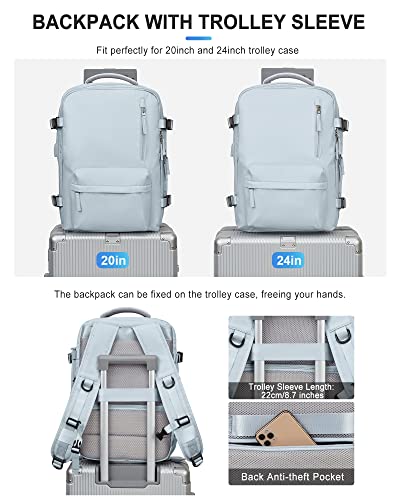 VGCUB Large Travel Backpack Bag for Women Men,Carry on Backpack,17 Inch Laptop Business Work Waterproof Backpack with Laptop Compartment,Person Item Flight Approved,Mochila de Viaje,Blue - Image 4