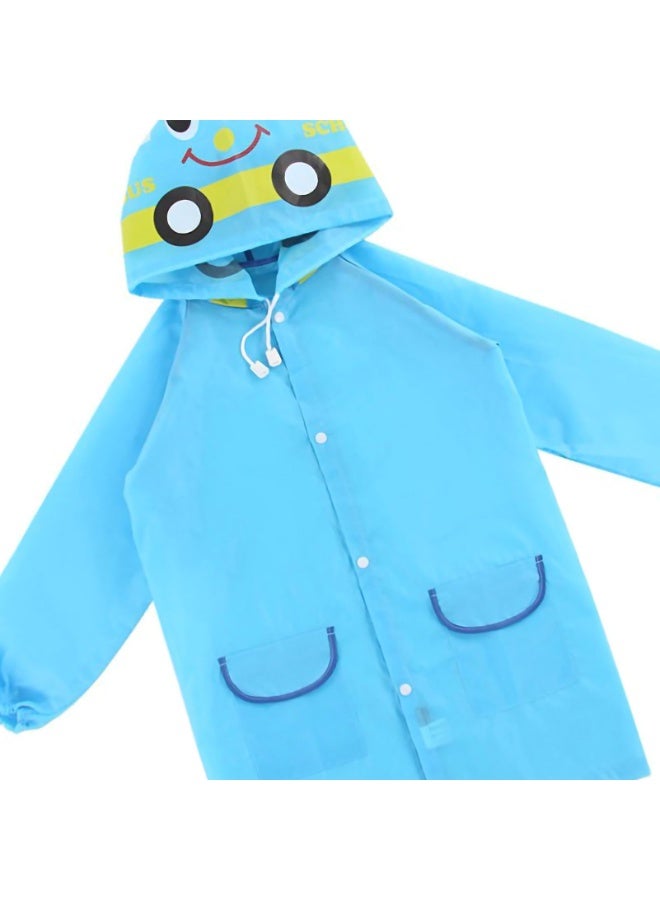 NajmStyle Children's Raincoat with Membrane Design Cute Cartoon Shape Convenient Drawstring Collar for Kids Outdoor Activities - Image 4
