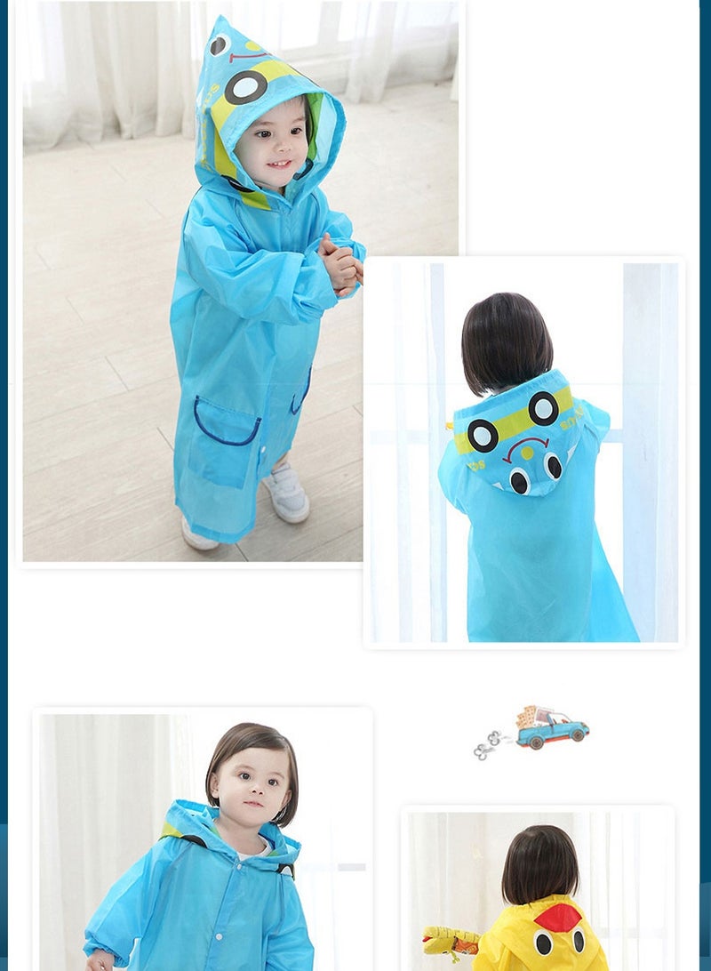 NajmStyle Children's Raincoat with Membrane Design Cute Cartoon Shape Convenient Drawstring Collar for Kids Outdoor Activities - Image 2