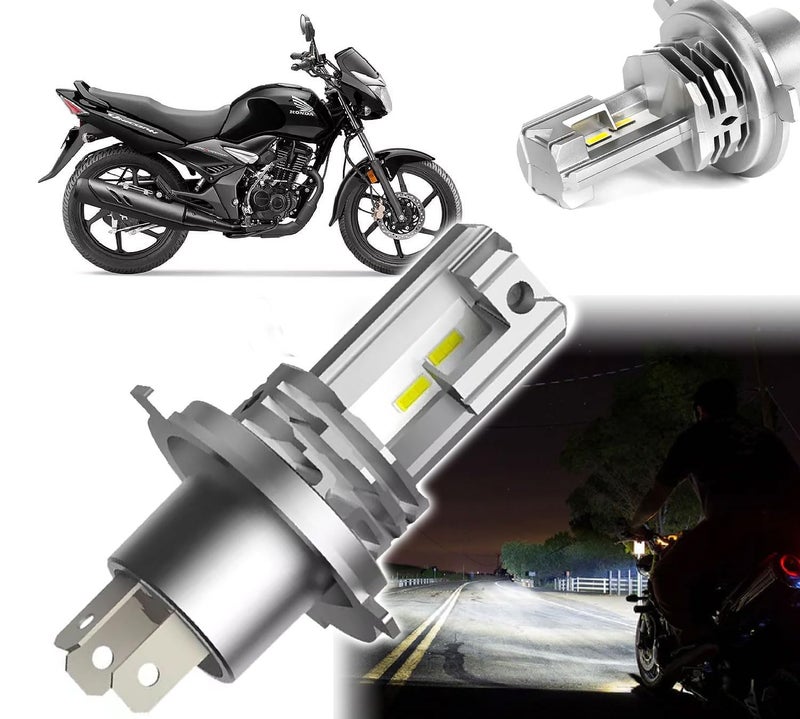 Auto Pearl V3 LED Headlight Bulbs Hi/Low Beam Fits for Vehicle H4 Compatible with CB Unicorn (Pack of 1), Silver - Image 1