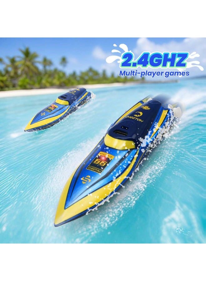 QUN XING Remote Control Mini Rc Boat 2.4Ghz 360 Rotating Rechargeable Battery for Pool Toys Kids 6+ Years Old Blue - Image 5