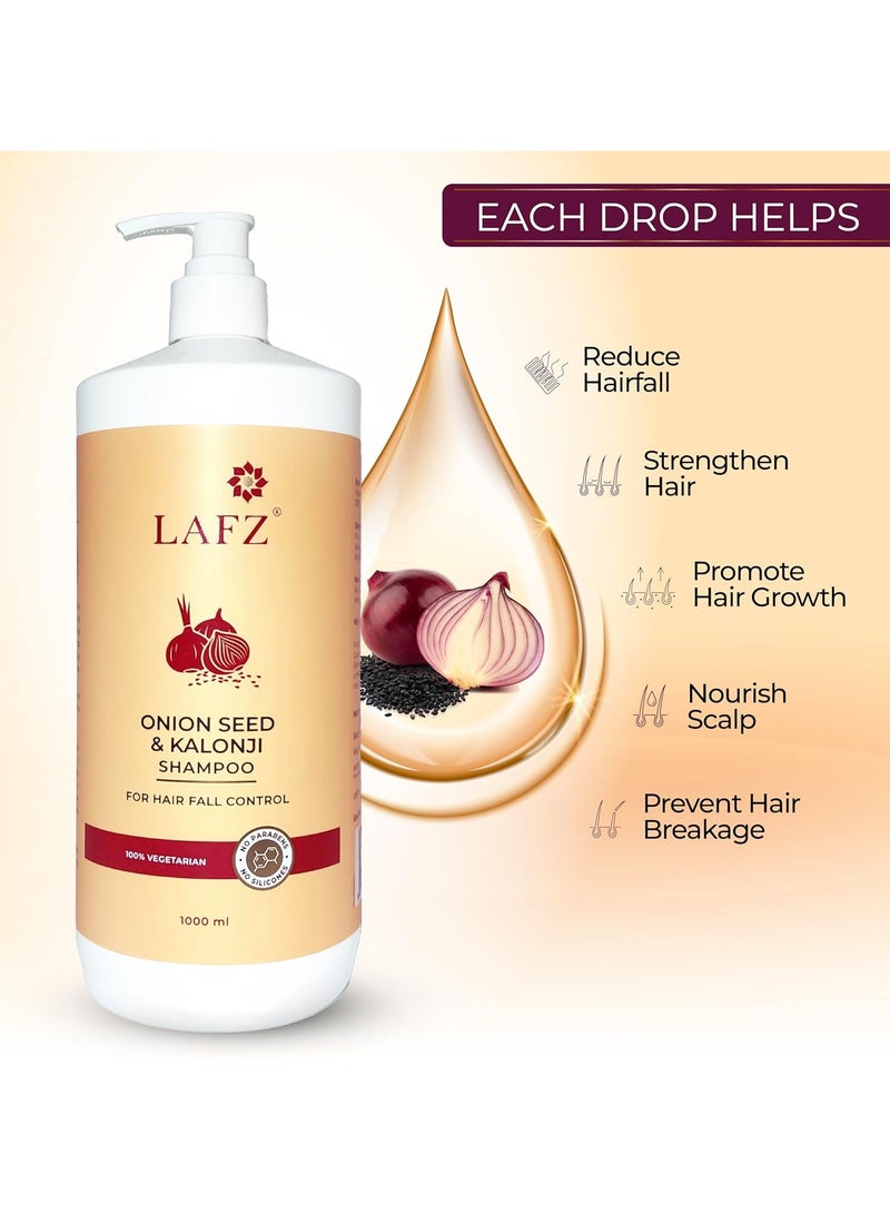 LAFZ Onion & Kalonji Shampoo for Hair Fall Control | Promotes Hair Growth | Enriches and Nourishes the Hairs, 1000 ml - Image 4