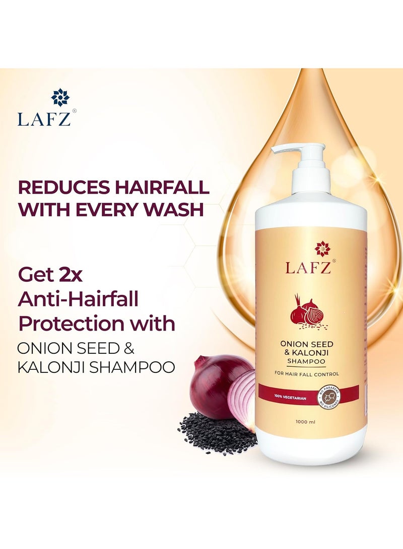 LAFZ Onion & Kalonji Shampoo for Hair Fall Control | Promotes Hair Growth | Enriches and Nourishes the Hairs, 1000 ml - Image 3