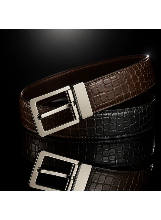 Croc Reversible Leather Belt - Image 2