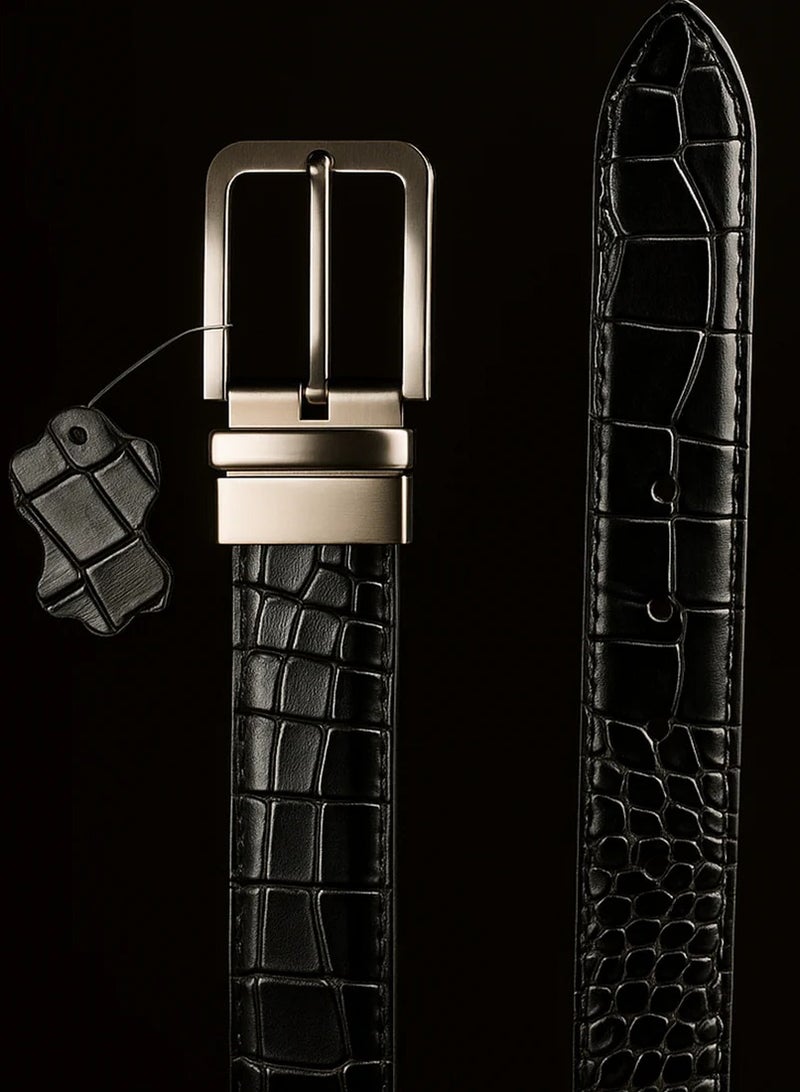 Croc Reversible Leather Belt - Image 1