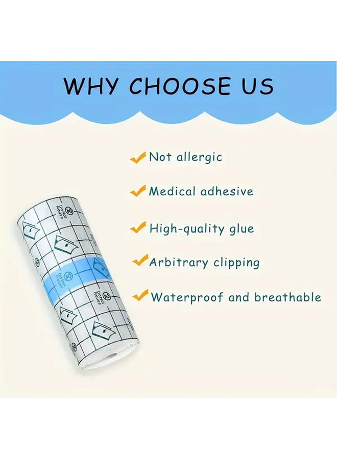 8 Rolls Transparent Waterproof Bandage Tape For Shower Swimming And Tattoo Protection - Image 2