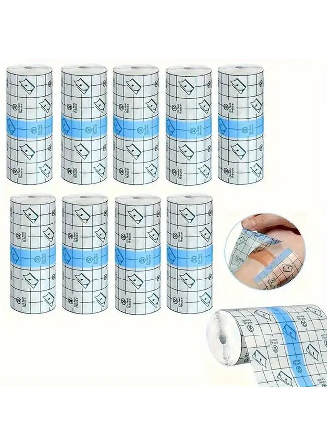 8 Rolls Transparent Waterproof Bandage Tape For Shower Swimming And Tattoo Protection - Image 1
