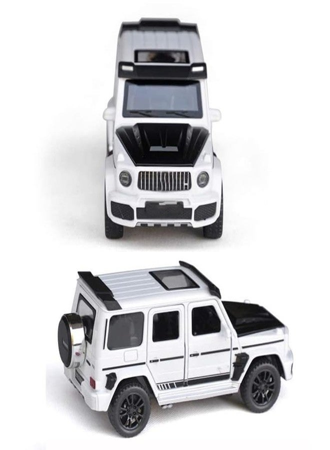 AHBHT Kids Model 1:32 Bb700 Die Cast Metal Car Pull Back Action Opening Doors with Realistic Engine Sound Lights Toy Car Gift for Boys - White - Image 2