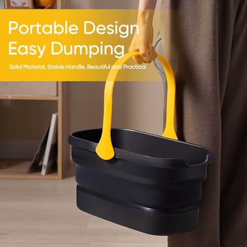 MinuteToCleanIt Plastic Multipurpose Collapsible Bucket - 12L, Square Shape with Single Handle, Foldable and Easy to Store, Ideal for Home Cleaning, Camping, and More - Image 4