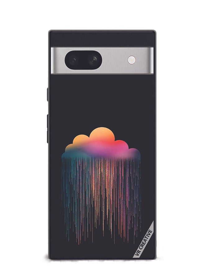 VR CREATIVE Protective Case Cover For Google Pixel 7a Colorful Rain Design Multicolour - Image 1