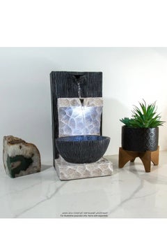 Alpine Alpine Modern Cascad Tabletop Fountain LED Light (17.8 x 17.8 x 35.6 cm)  - Image 2