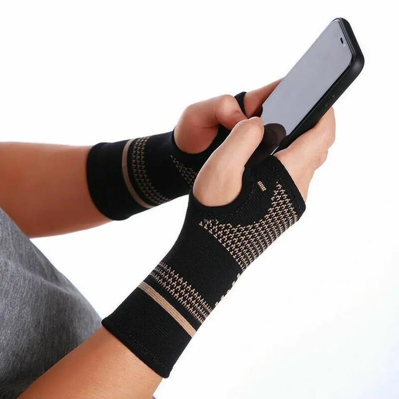 Jesata Copper Compression Hand and Wrist Sleeve Brace Support for Men & Women | Pain Relief, Injury Recovery, Suitable for Sports Protection |Arthritis Gloves Professional Wrist Brace | 1 Piece (S) - Image 5