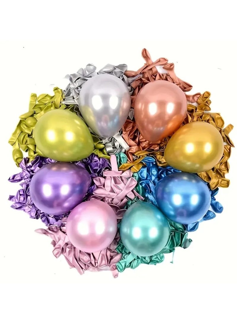 إل ديس ٦٠ بالونة حفلات معدنية كرومية، مقاس ٥ بوصات، بألوان ذهبية، فضية، وردية، زرقاء، وردية، خضراء | زينة حفلات الزفاف، الكريسماس، ديكورات داخلية، وديكورات غرف - Image 2