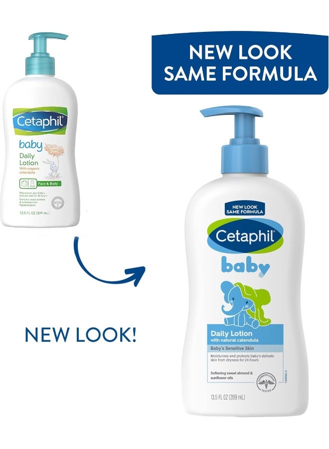 Cetaphil لوسيون يومي للأطفال مع كاليندولا العضوية | زيت اللوز الحلو وفيتامين E وزيوت عباد الشمس | 13.5 أونصة سائلة - Image 2