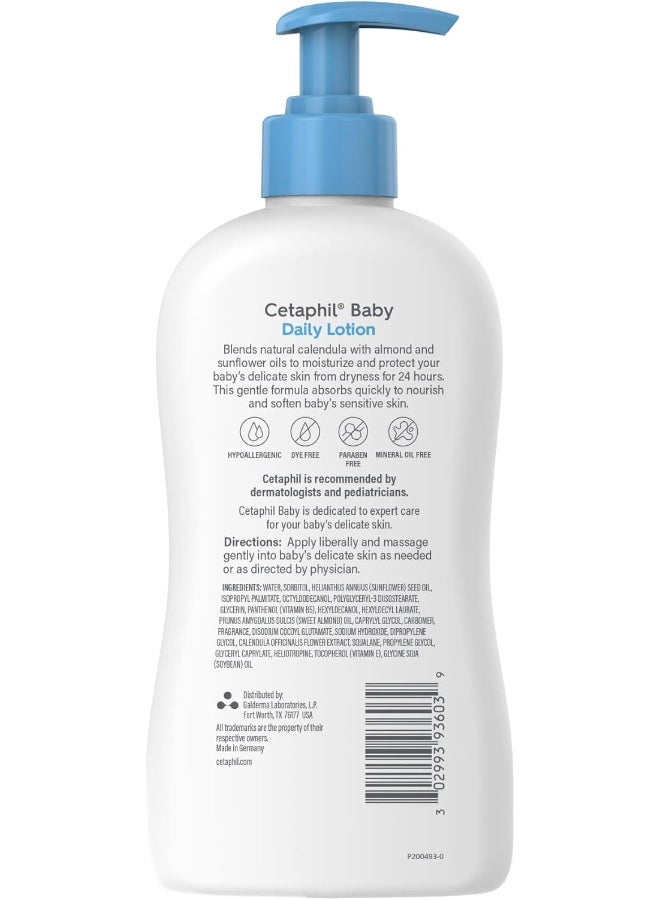 Cetaphil لوسيون يومي للأطفال مع كاليندولا العضوية | زيت اللوز الحلو وفيتامين E وزيوت عباد الشمس | 13.5 أونصة سائلة - Image 5