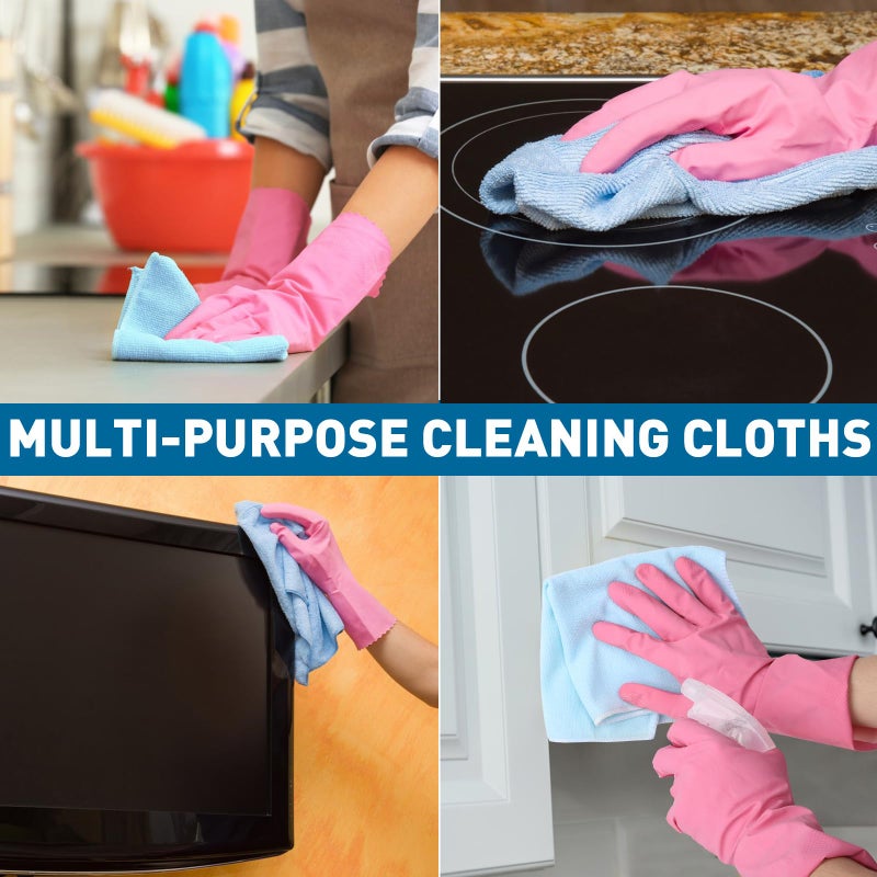 TEAWOO Microfiber Cleaning Cloths-50 Pack, Microfiber Towels Bulk, Towels for Cars & Home, Cleaning Rags 5 Colors Assorted (12x12 inches) - Image 5